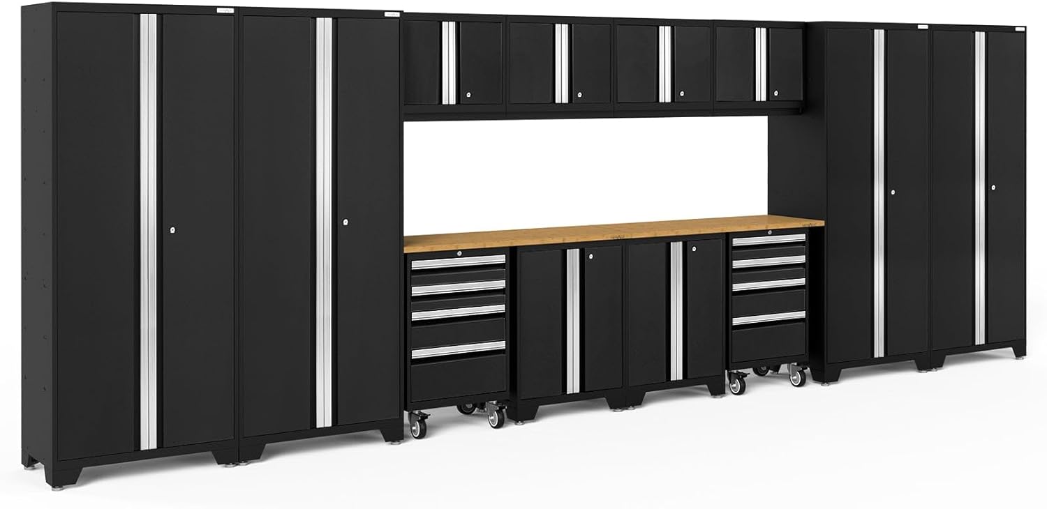 BRAND, CABINETS & STORAGE SYSTEMS, CATEGORY, NEWAGE PRODUCTS INC., NewAge Products Bold Series Black 14 Piece Set, Garage Cabinets, 63265