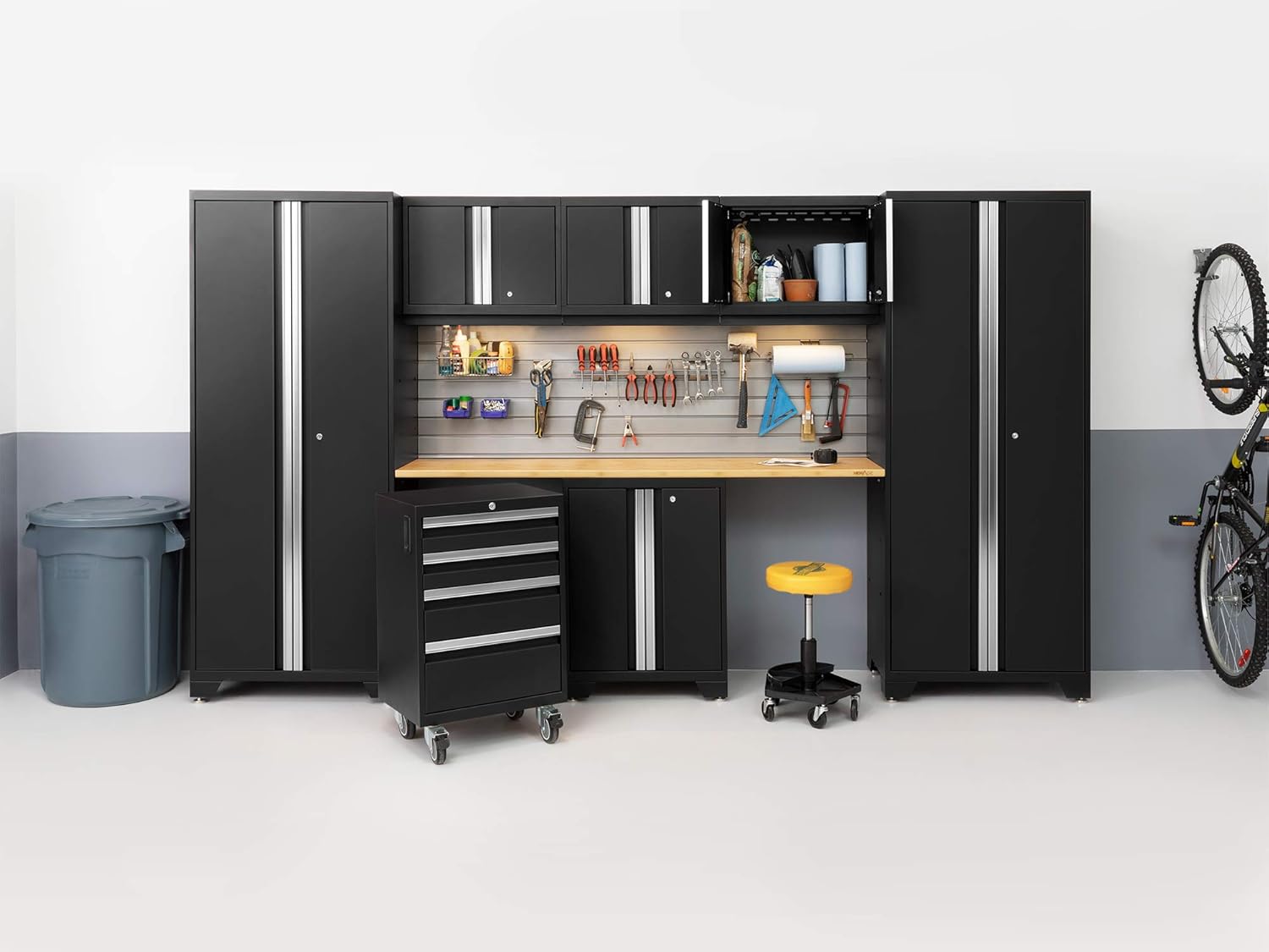 BRAND, CABINETS & STORAGE SYSTEMS, CATEGORY, NEWAGE PRODUCTS INC., NewAge Products Bold Series Black 7 Piece Set, Garage Cabinets, 63057