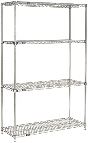 BRAND, CATEGORY, NEXEL, SHELVES, Nexel Quick Adjust Wire Shelving, Chrome, 72x18x63