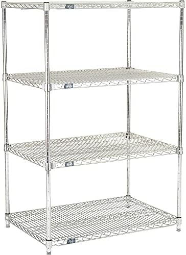 BRAND, CATEGORY, NEXEL, SHELVES, Nexel Quick Adjust Wire Shelving, Poly-Z-Brite, 48 x 18 x 63