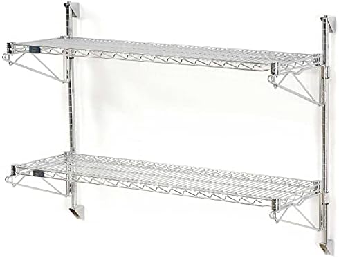 BRAND, CATEGORY, NEXEL, SHELVES, Nexel Wall Mount Wire 2-Shelf Starter Unit, 36" W x 14" D x 34" H