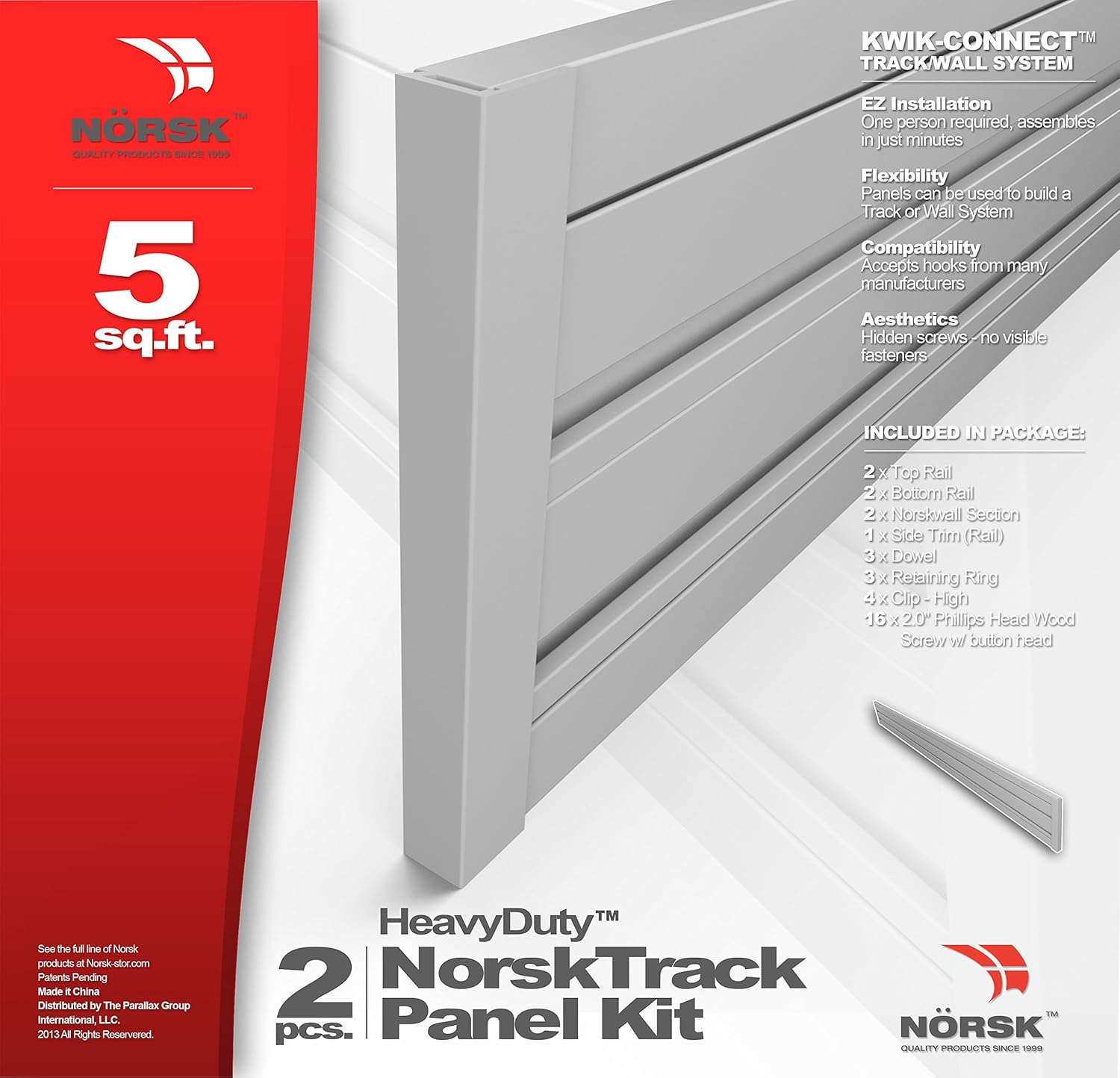 BRAND, CATEGORY, HARDWARE, NORSK, NorskTrack (2) Panel Slatwall Kit