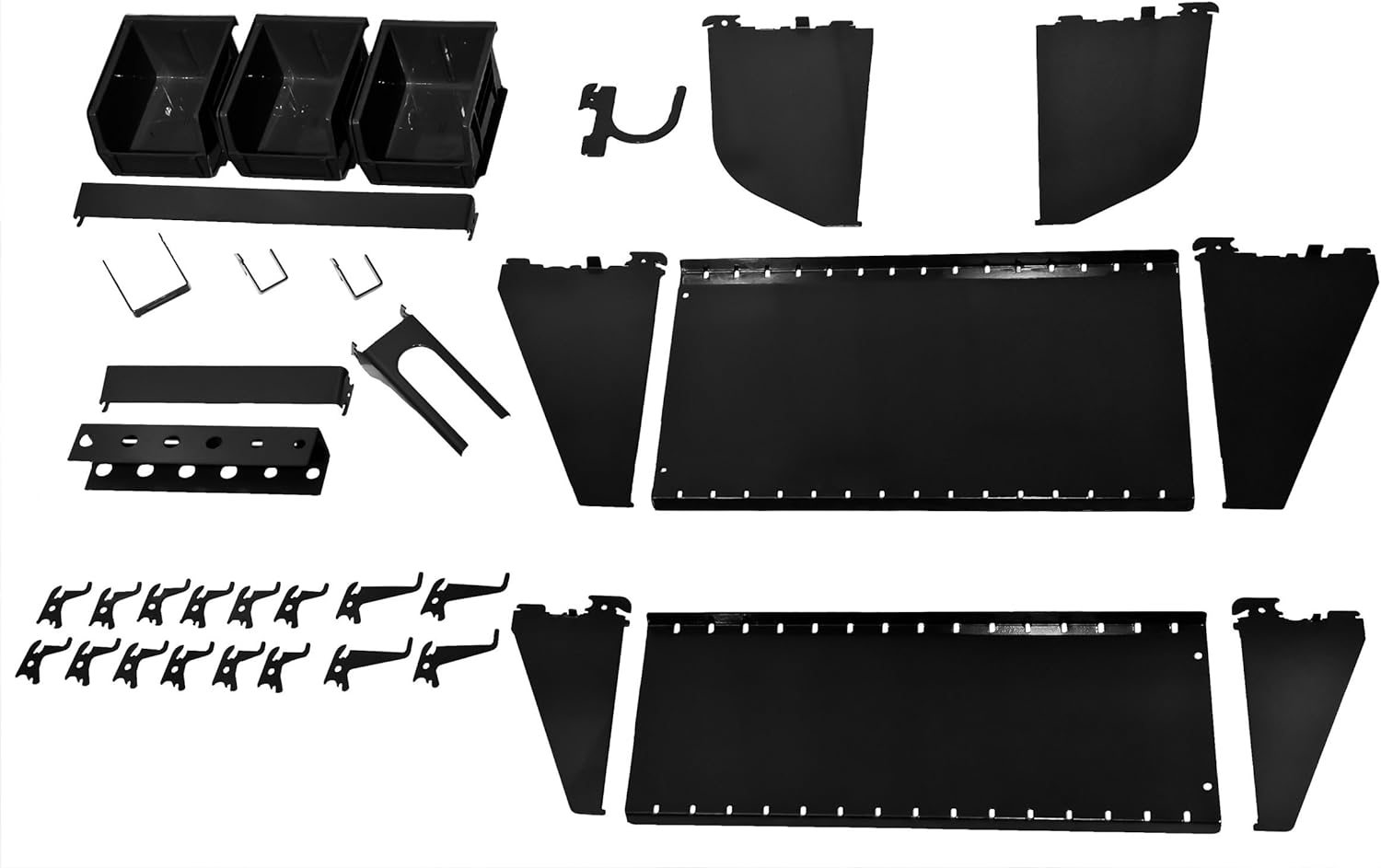 BRAND, CATEGORY, HOOKS, WALL CONTROL, Wall Control Slotted Tool Board Workstation Accessory Kit Pegboard and Slotted Tool Board – White