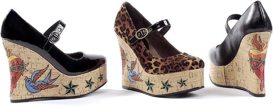 BRAND, CATEGORY, PENTHOUSE, PLATFORMS & WEDGES, Penthouse Women's Kat Tattoo Embroidered Wedge