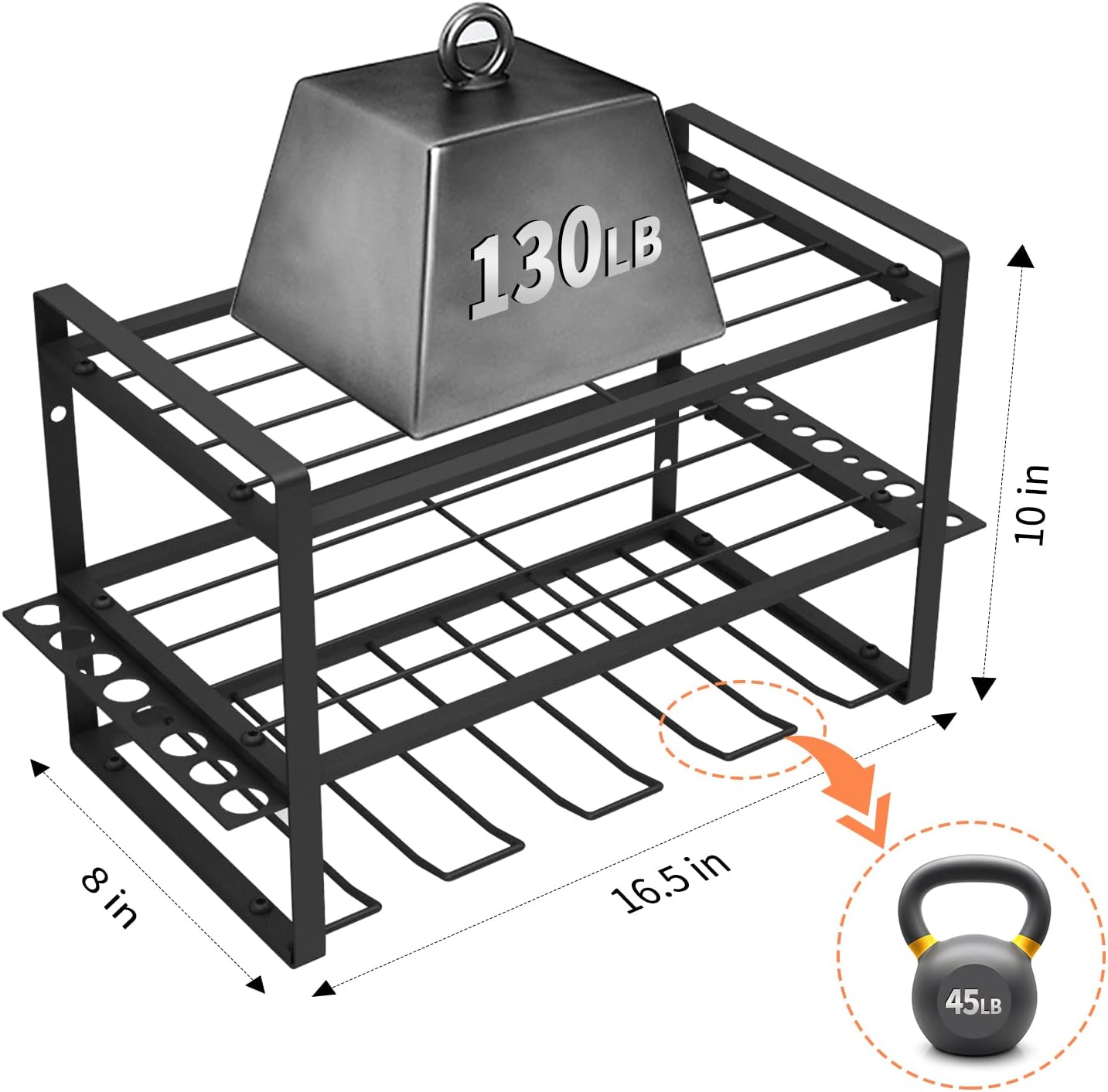 BRAND, CATEGORY, PLENRAME, STORAGE RACKS, Power Tool Organizer, 3-Tier Garage Organizers and Storage, Holder, Drill Holder Wall Mount, Heavy Duty Metal Shelf, Utility Storage Rack for Cordless Drill, BLACK,(PT001)