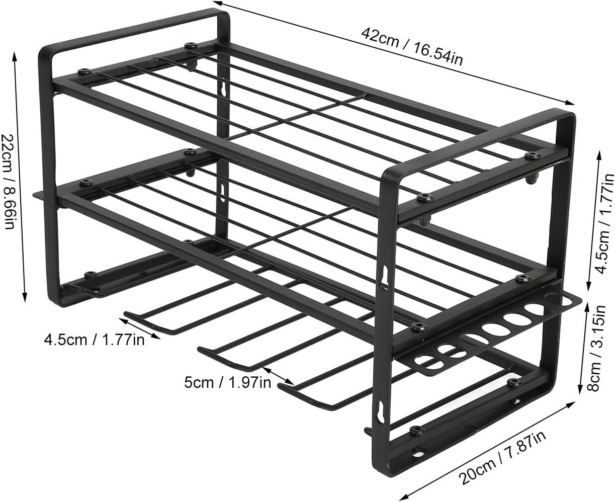 BRAND, CATEGORY, NATUDECO, STORAGE RACKS, Power Tool Organizer Storage 150lb Load Bearing Wall Mount Tool Rack with Full Accessories for Garage Workshop