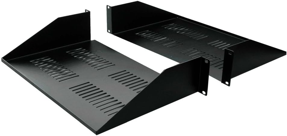 BRAND, CATEGORY, QUEST, SHELVES, Quest Manufacturing Double-Sided Vented Shelf, 2 Unit, 19" x 18"D, Black (ES0619-0218)