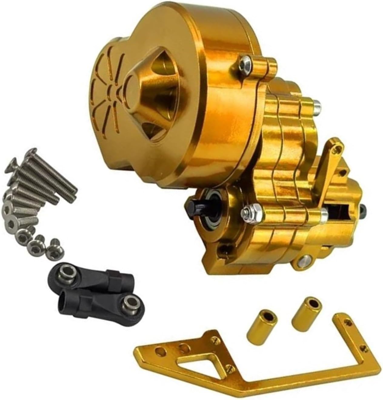 BRAND, CATEGORY, GEAR BOXES, TVKIVK, RC Center Gear Box Compatible with Axial Scx10 II Upgrades Parts 1/10 Rc Crawler Car Metal Transmission Cutoff Gearbox Gear Box with Gear Accessories(Yellow)