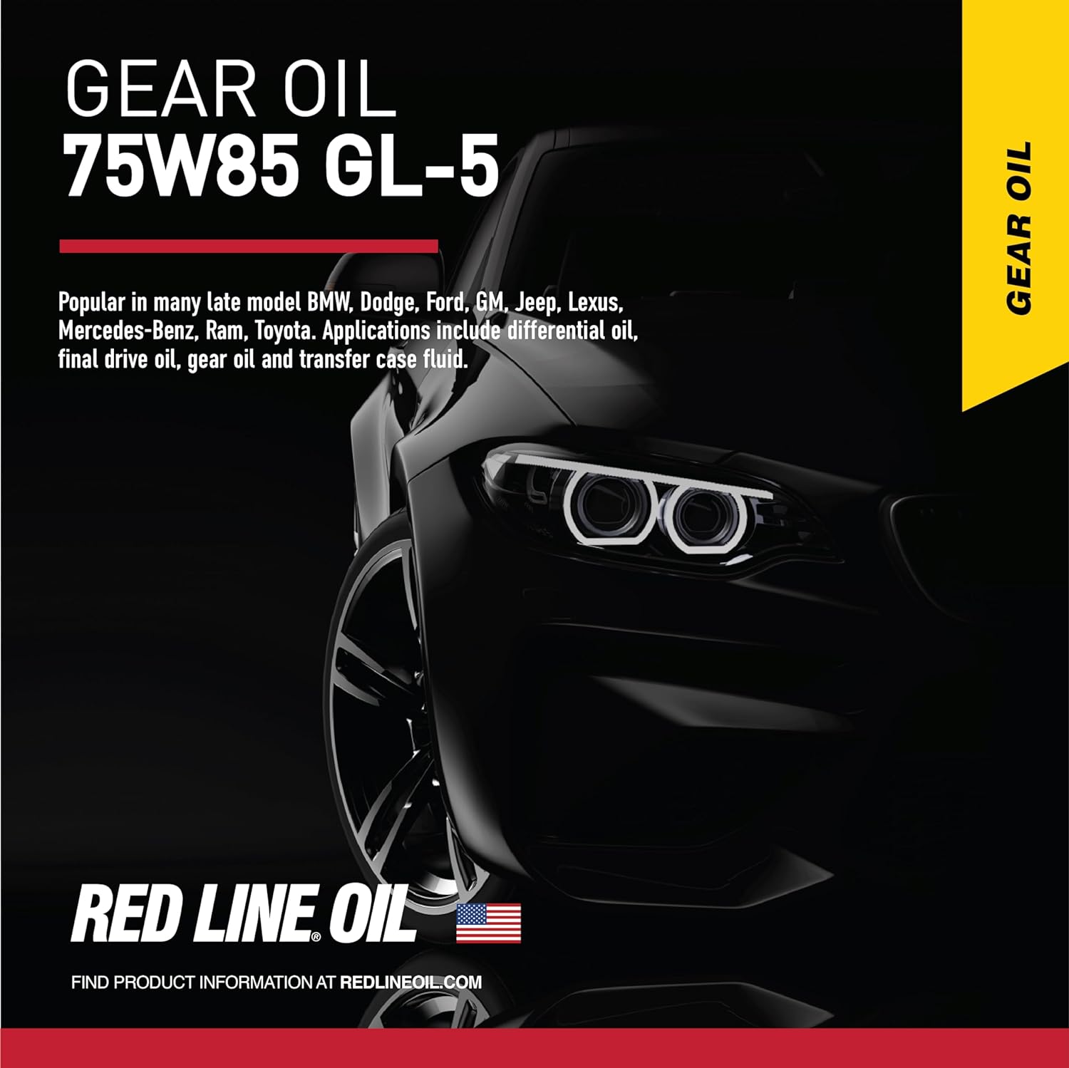 BRAND, CATEGORY, GEAR OILS, RED LINE, Red Line (50104) 75W85 GL-5 Full Synthetic Gear Oil For Hypoid Limited Slip Differentials - 1 Quart