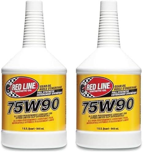 BRAND, CATEGORY, GEAR OILS, RED LINE, Red Line (57904) 75W90 GL-5 Synthetic Gear Oil for Hypoid Limited Slip Differentials - 1 Quart