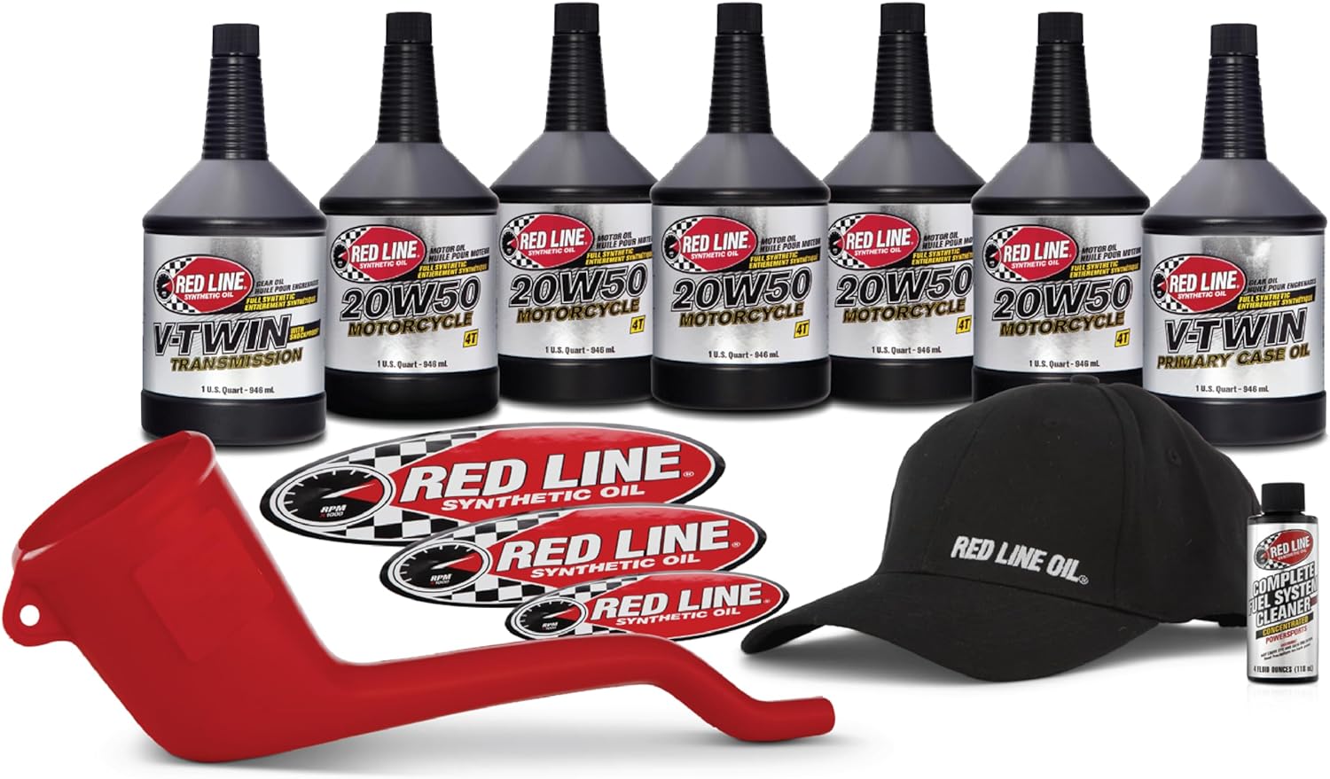 BRAND, CATEGORY, MOTOR OILS, RED LINE, Red Line 90226 20W50 Powersport Motor Oil V-Twin - 1 Powerpack Kit