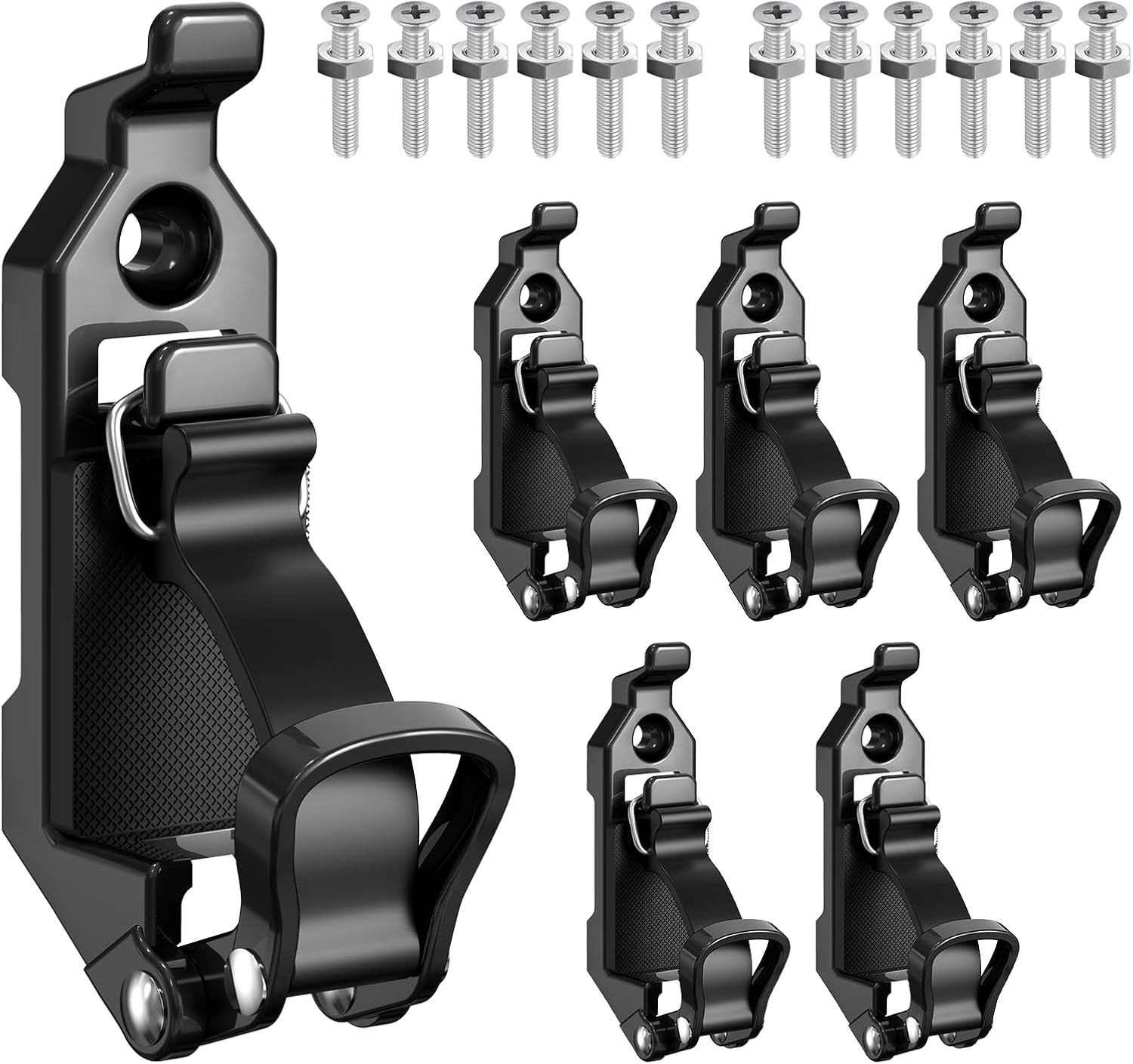 BRAND, CATEGORY, FEELOCO, SHELVES, Shovel Mount for Rack Roof,Roof Rack Accessories,Metal Rubber Clamp Wall Mounting Brackets,Axe and Shovel Mount for Truck Offroad Overland Rack Accessories - Black (Black-6pcs)