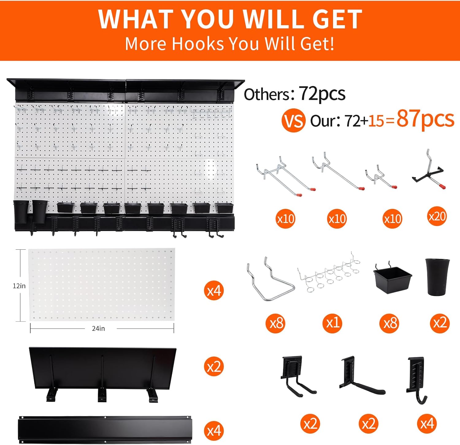 BRAND, CABINETS & STORAGE SYSTEMS, CATEGORY, FRAYSCENT, Slatwall Panel 4x8ft with Metal Pegboard with Pegboard Accessories PVC Wall Panel