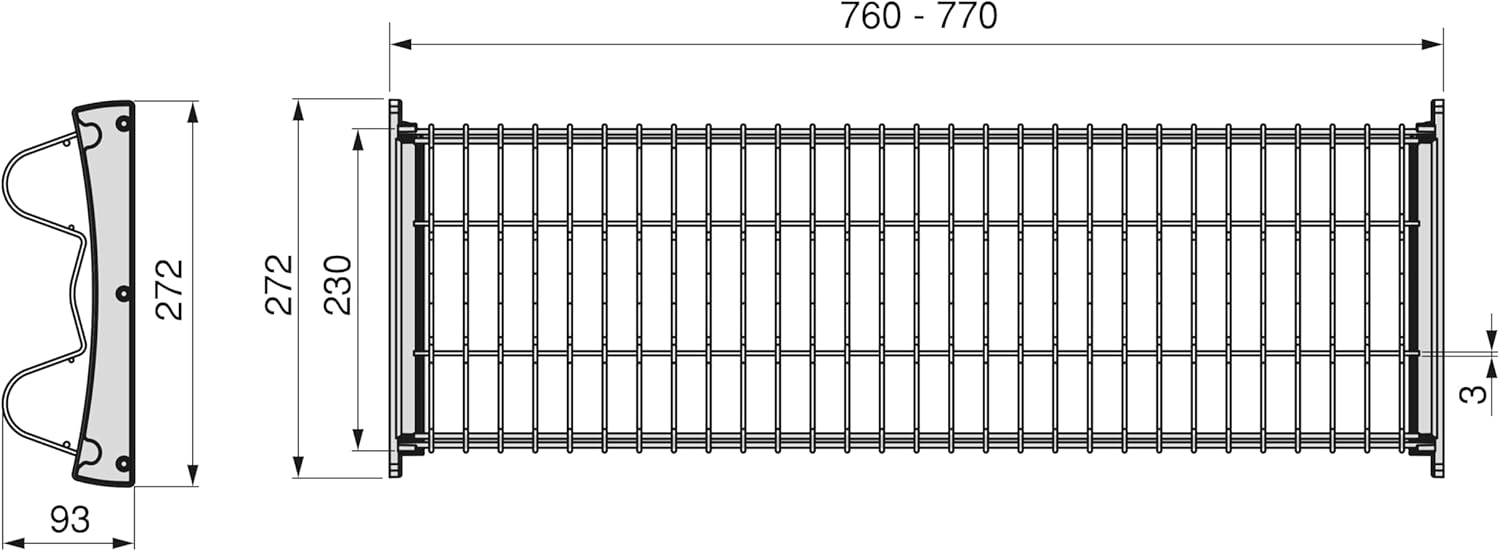 BRAND, CATEGORY, EMUCA, HARDWARE, Suprastar plate rack for high units, 800, Silver painted, Steel