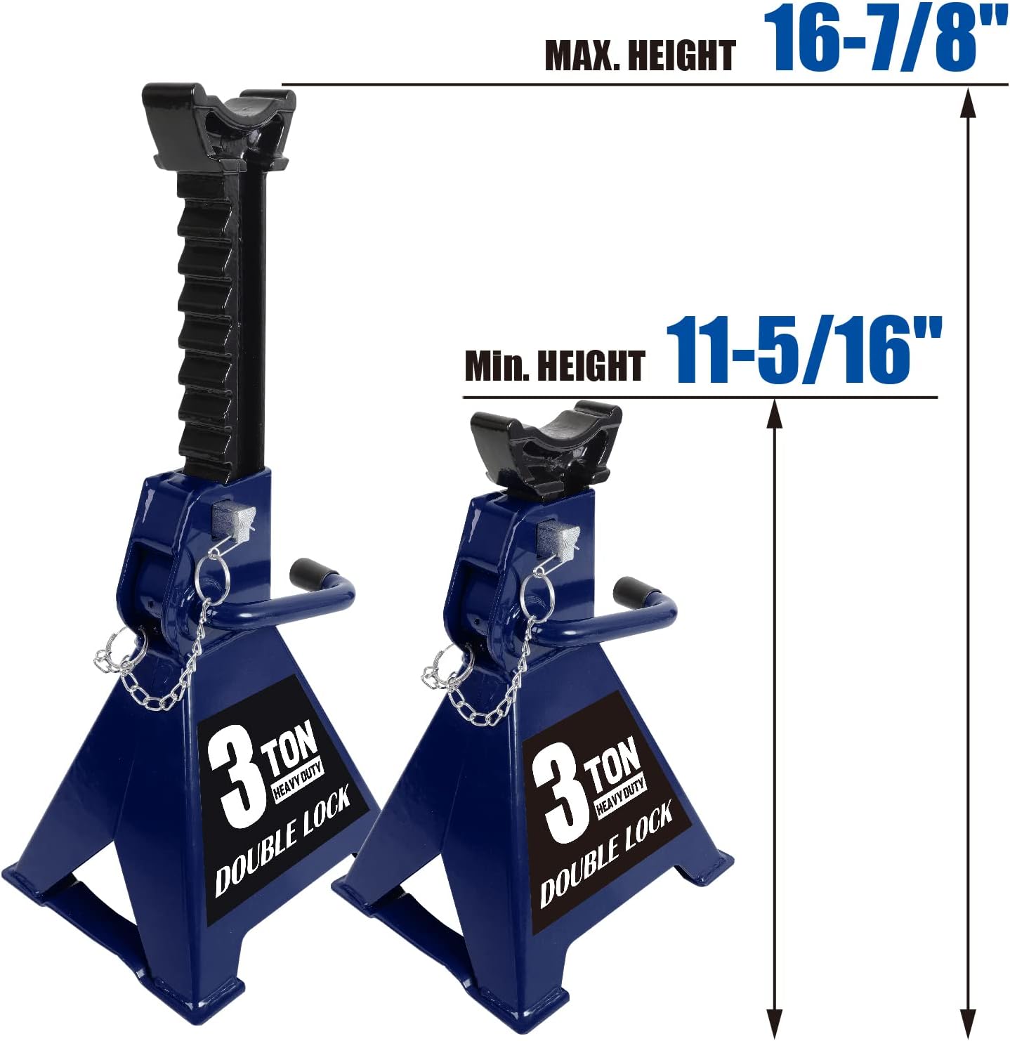 BRAND, CATEGORY, JACK STANDS, TCE, TCE 10 Ton (20,000 lb) Capacity Heavy Duty Steel Jack Stands, High Profile, 2 Pack, T70106 , Blue