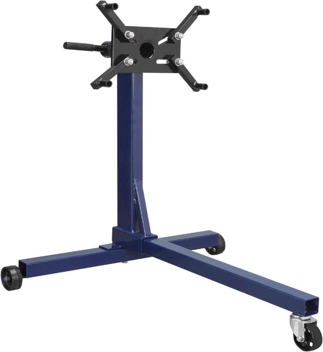 BRAND, CATEGORY, ENGINE HOISTS & STANDS, TCE, TCE AT26801U Torin Steel Rotating Engine Stand with 360 Degree Rotating Head and Folding Frame: 3/4 Ton (1,500 lb) Capacity, Blue