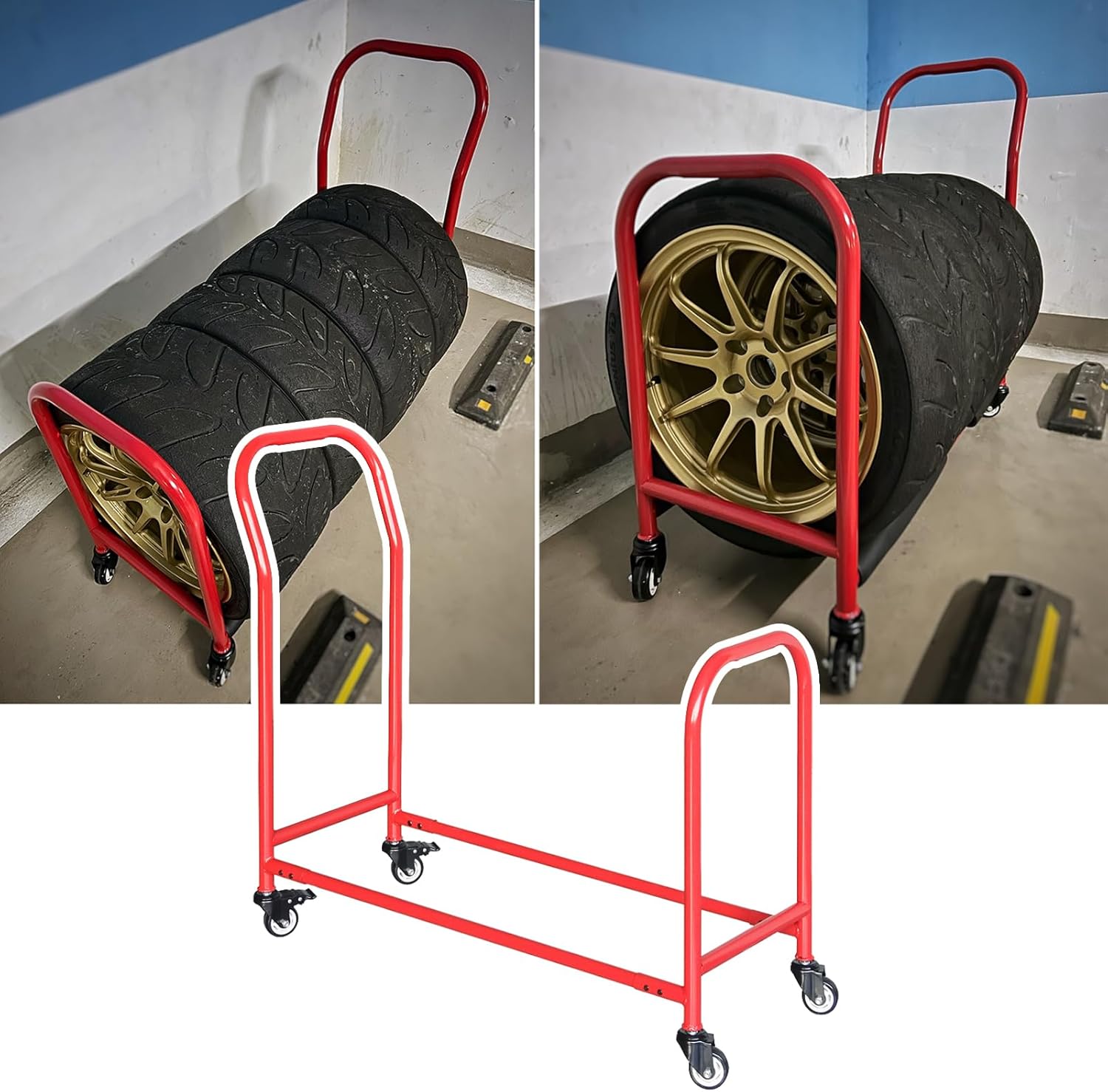 BRAND, CATEGORY, JYDQM, STORAGE RACKS, Tire Storage Rack for Garage, Movable Large Rolling Tire Racks Stands, Shop Home Garage Tire Storage Holder with 4 Wheels, Heavy Duty Tire Organizer Stand, with Hands