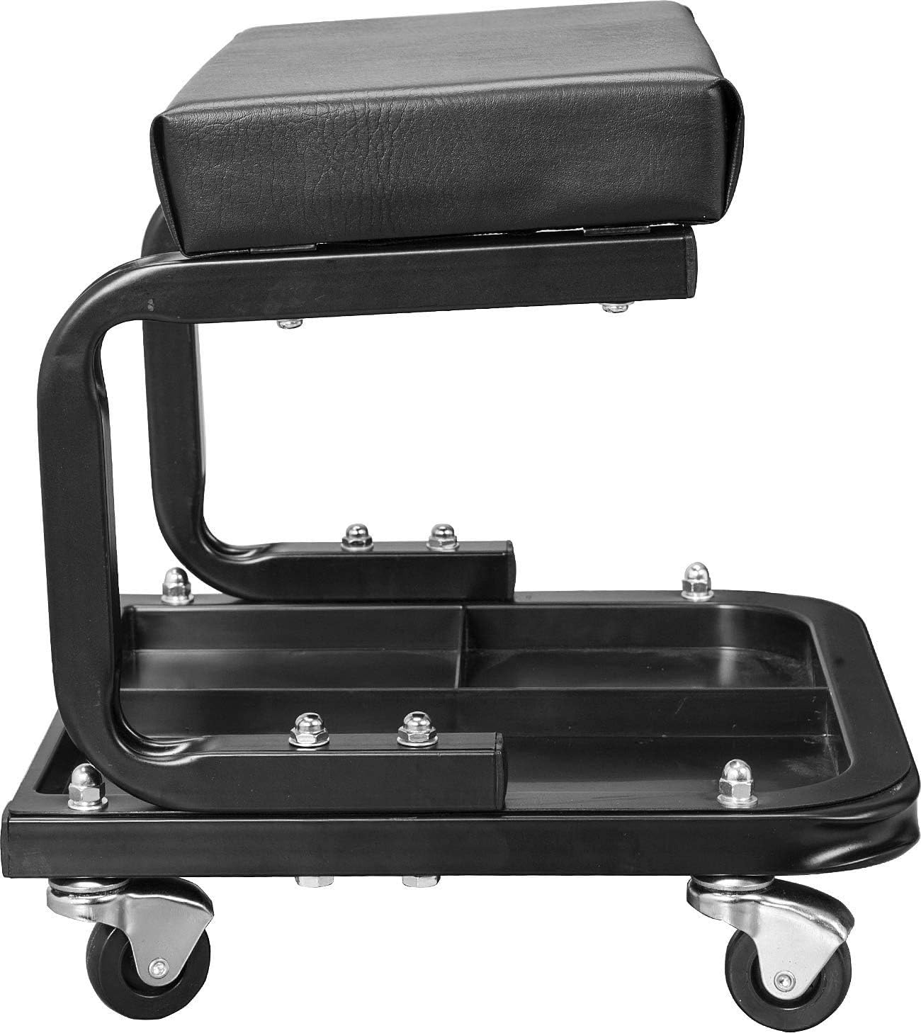 BRAND, CATEGORY, CREEPERS, TORIN, Torin ATR6300B Rolling Creeper Garage/Shop Seat: Padded Mechanic Stool with Tool Tray Storage, Black Large