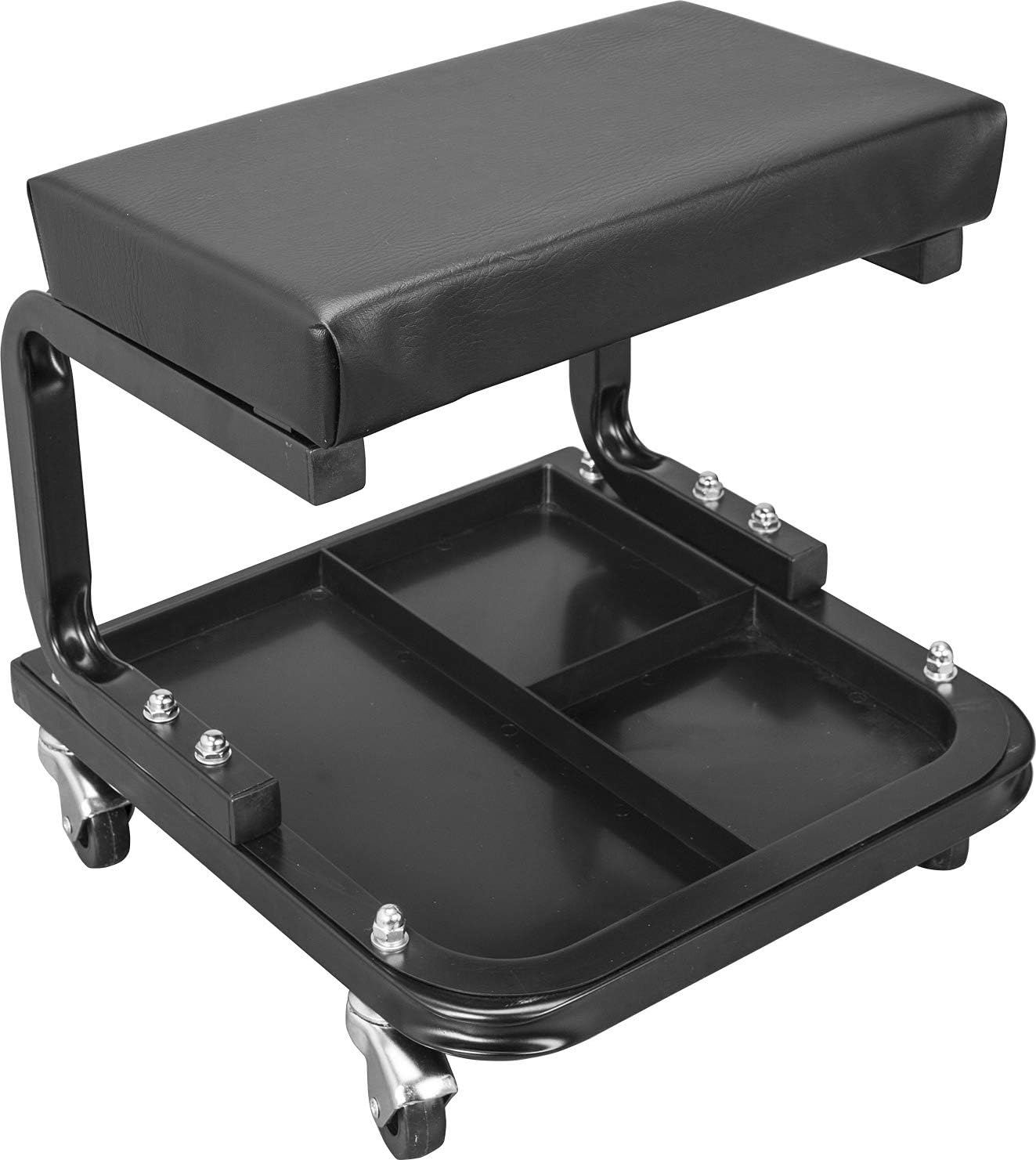 BRAND, CATEGORY, CREEPERS, TORIN, Torin ATR6300B Rolling Creeper Garage/Shop Seat: Padded Mechanic Stool with Tool Tray Storage, Black Large