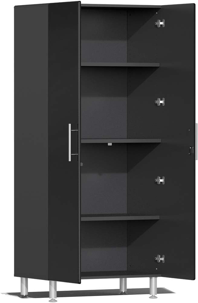 BRAND, CABINETS & STORAGE SYSTEMS, CATEGORY, ULTI-MATE, Ulti-MATE UG22172B 17-Piece Garage Cabinet Kit with Bamboo Worktop in Midnight Black Metallic