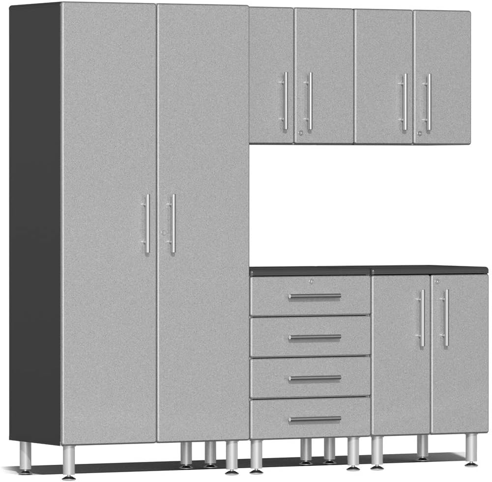 BRAND, CABINETS & STORAGE SYSTEMS, CATEGORY, ULTI-MATE, Ulti-Mate UG22050S 5-Piece Garage Cabinet Kit in Stardust Silver Metallic