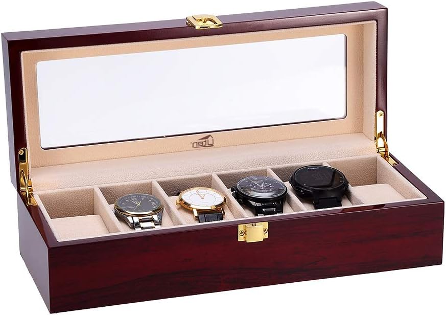 BRAND, CATEGORY, HARDWARE, UTEN, Uten 12 Grids Wooden Watch Box Storage Jewellery Display for Men Women