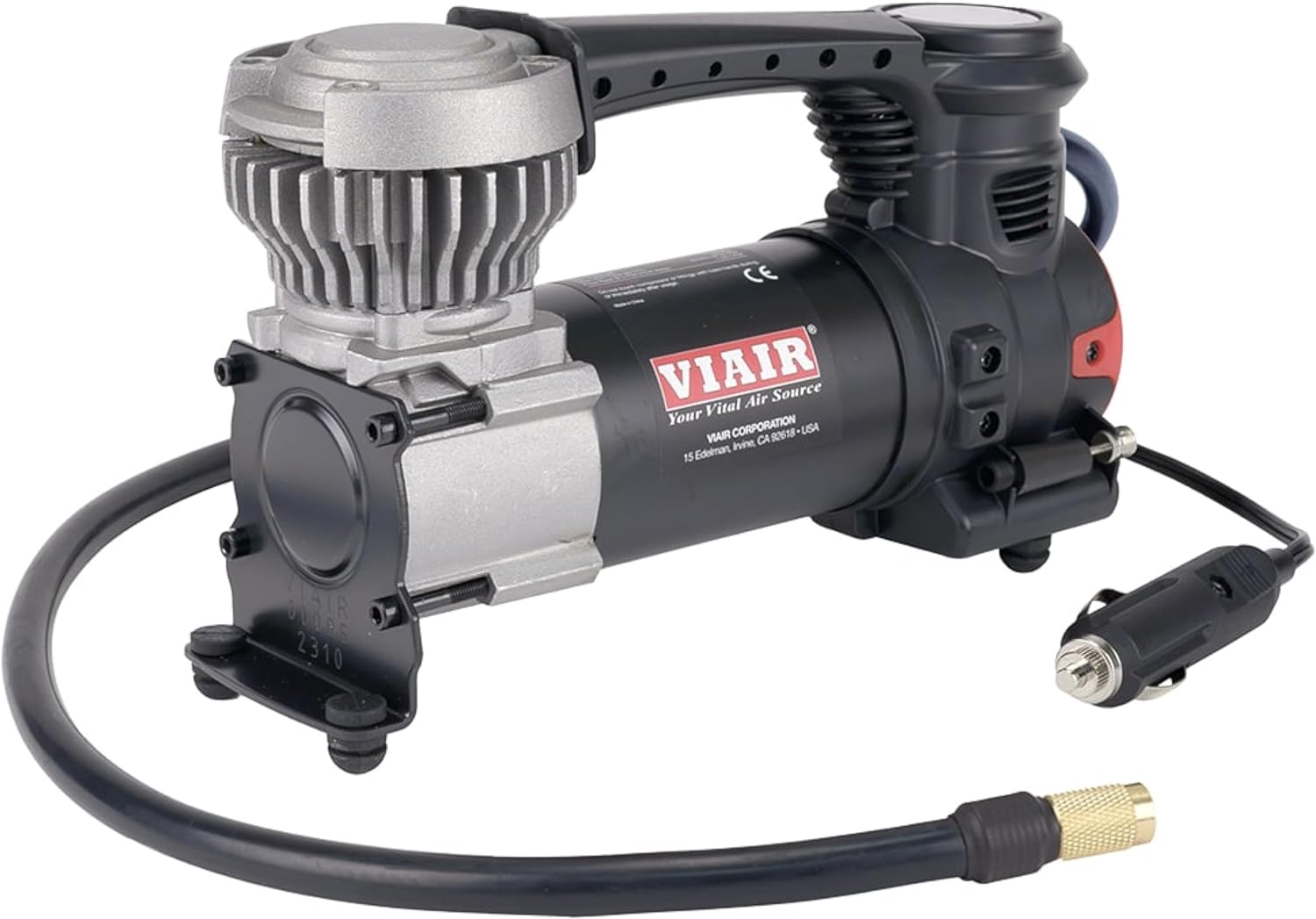 AIR COMPRESSORS & INFLATORS, BRAND, CATEGORY, VIAIR, VIAIR 85P - 00085 Tire Inflator Portable Air Compressor for Car, Truck & SUV 12V On/Offroad Tire Pump Air Compressor Portable Heavy Duty 60 PSI, Cigarette Plug, Twist Chuck