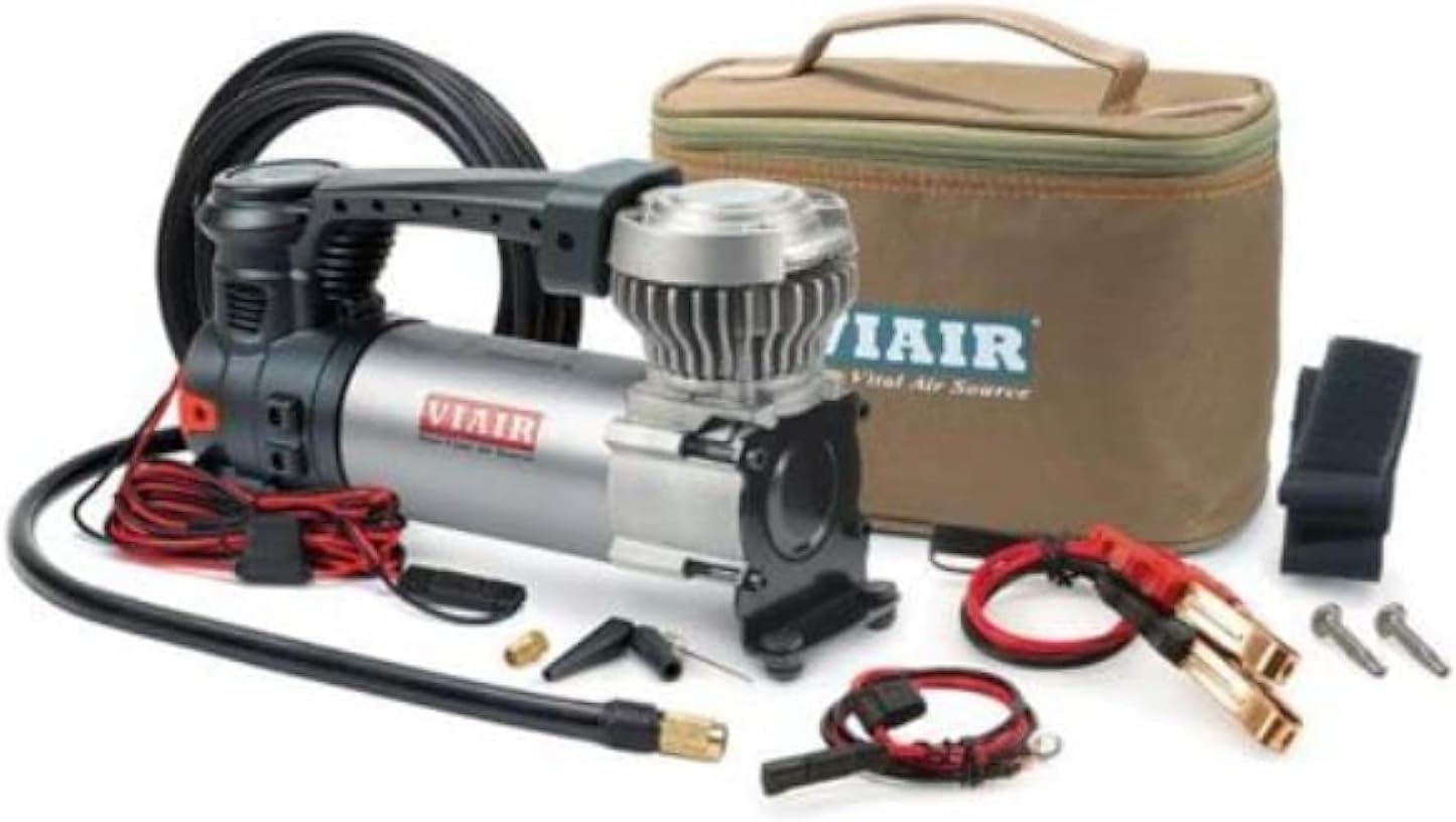 AIR COMPRESSORS & INFLATORS, BRAND, CATEGORY, VIAIR, VIAIR 88P - 00088 Tire Inflator Portable Onroad/Offroad Air Compressor for Car, Truck, SUV & RV | 12V On/Off Road Tire Pump Air Compressor Portable Heavy Duty 120 PSI, Alligator Clips, Twist Chuck