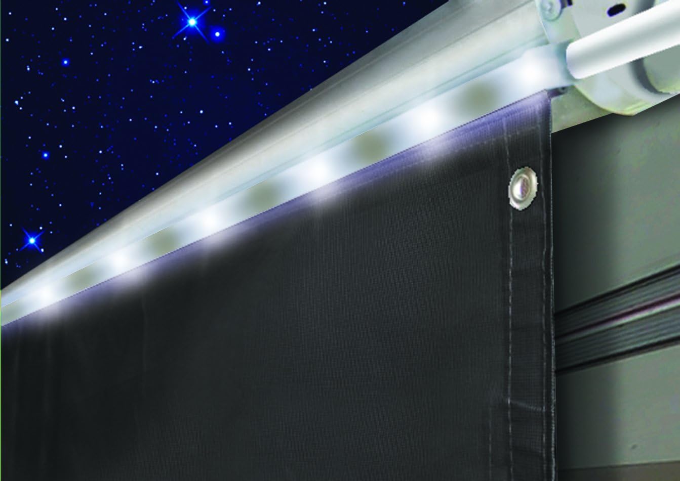 BRAND, CATEGORY, EXTERIOR LIGHTING, VALTERRA, Valterra A30-0750 15' Awning Drape with Solar Rope Lights