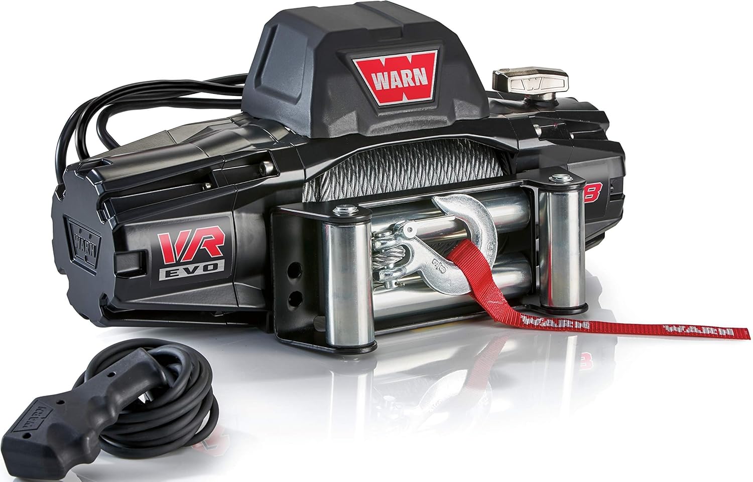 BRAND, CATEGORY, WARN, WINCHES, WARN 103250 VR EVO 8 Electric 12V DC Winch with Steel Cable Wire Rope: 5/16" Diameter x 90' Length, 4 Ton (8,000 lb) Pulling Capacity