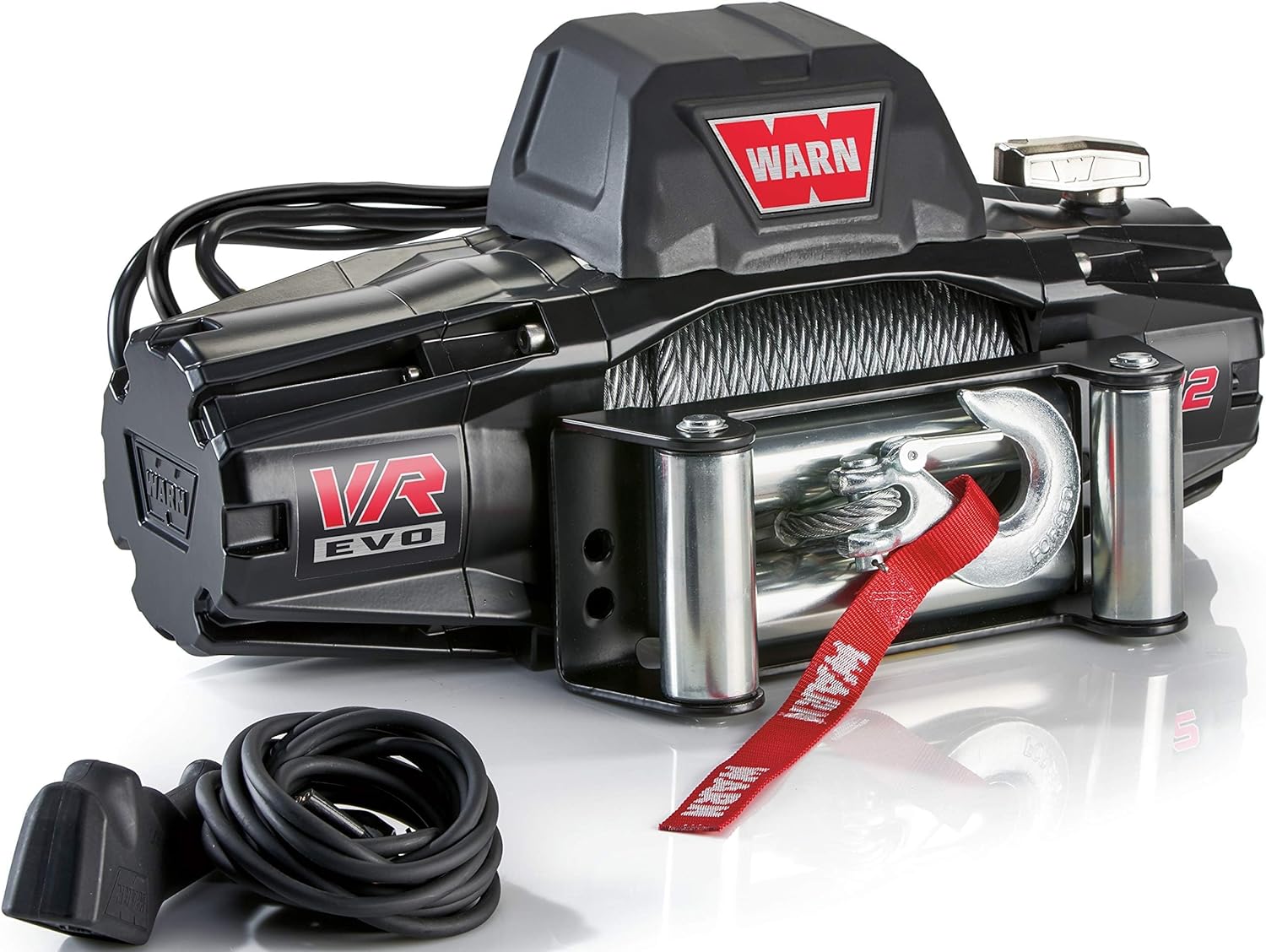 BRAND, CATEGORY, WARN, WINCHES, WARN 103254 VR EVO 12 Electric 12V DC Winch with Steel Cable Wire Rope: 3/8" Diameter x 85' Length, 6 Ton (12,000 lb) Pulling Capacity