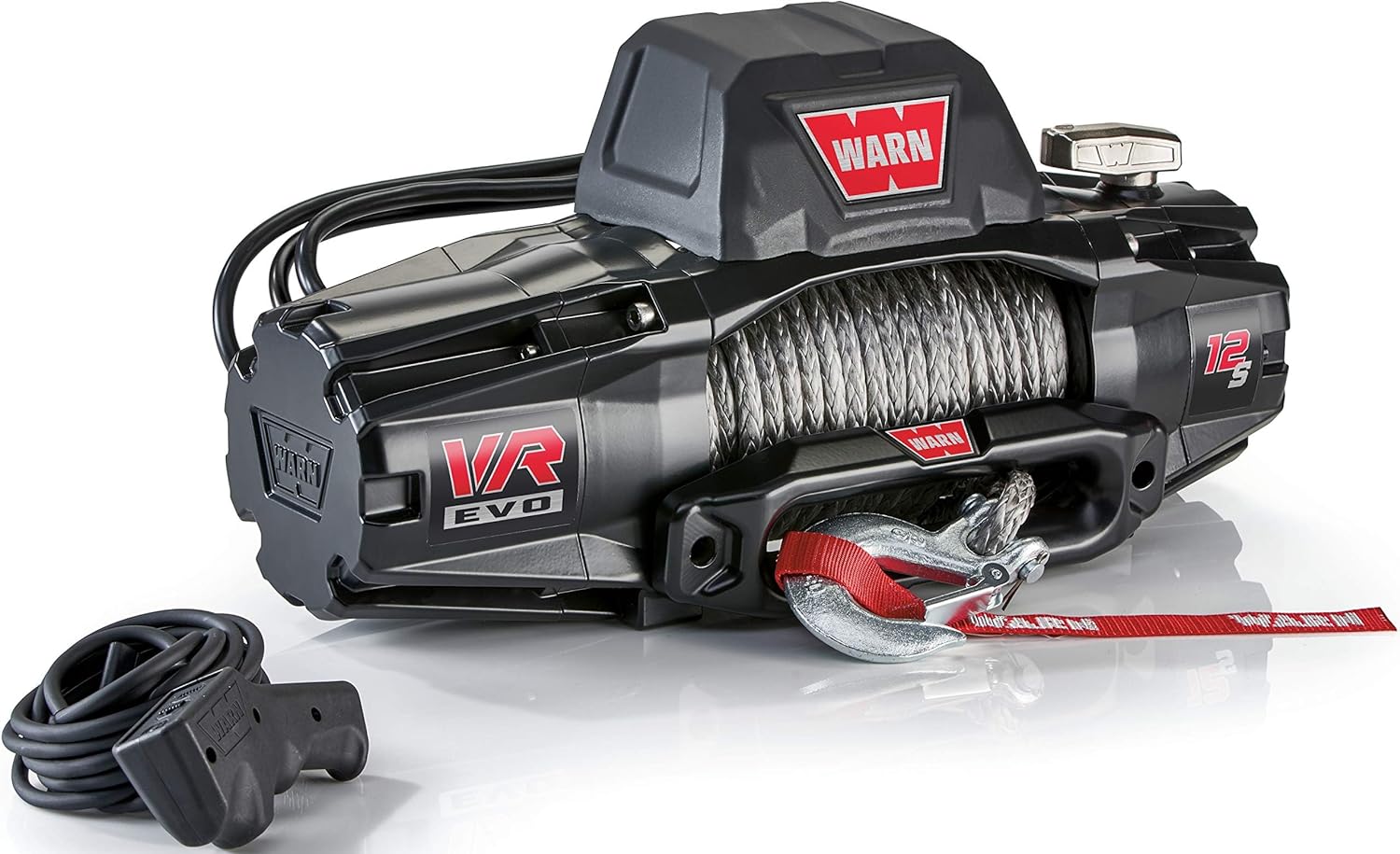 BRAND, CATEGORY, WARN, WINCHES, WARN 103255 VR EVO 12-S Electric 12V DC Winch with Synthetic Rope: 3/8" Diameter x 90' Length, 6 Ton (12,000 lb) Pulling Capacity , Black