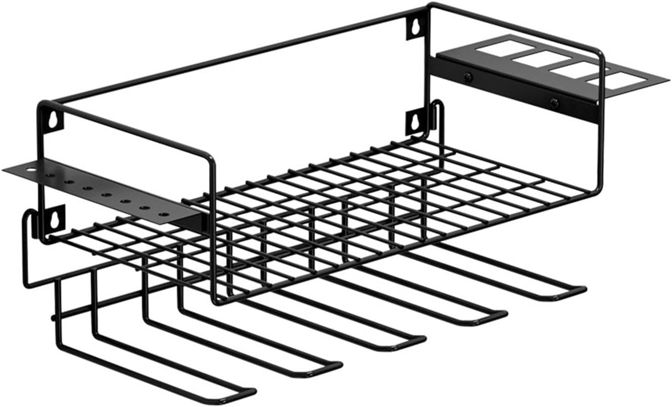 BAOBLAZE, BRAND, CATEGORY, STORAGE RACKS, Wall Mount Cordless Drill Tool Storage Rack 20x7.2x7.2inch with 5 Slots Accessory Carbon Steel for Garage Tool Shelf