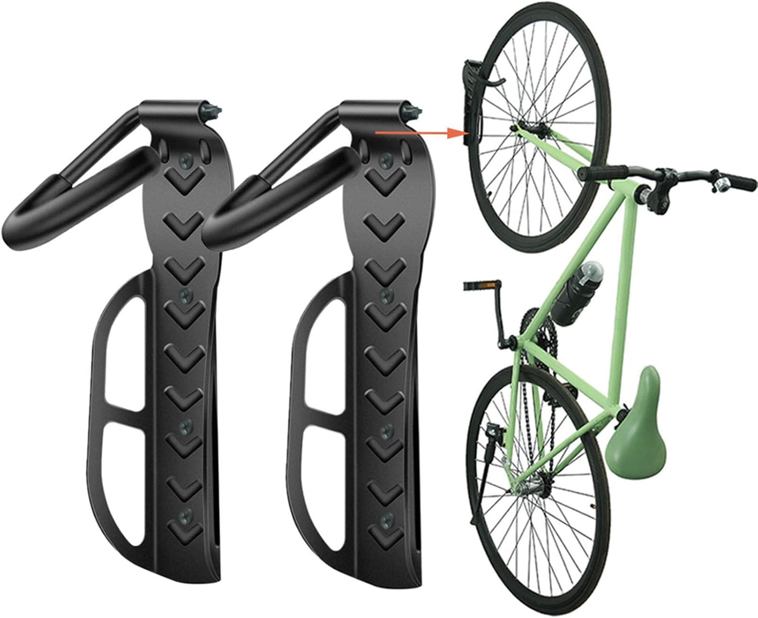 BIKE RACKS & STANDS, BRAND, CATEGORY, WALLMASTER, Wallmaster 8-Bin Storage Bins Garage Rack System & Bike Rack for Garage 2-Pack Bike Hooks Bike Hanger Wall Mount